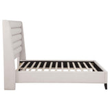 Leslie Upholstered Tufted Queen Wingback Platform Bed Beige | Beige | 315983Q