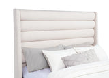 Leslie Upholstered Tufted Queen Wingback Platform Bed Beige | Beige | 315983Q