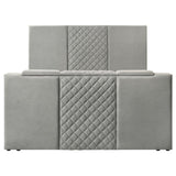 Tara 61-inch Upholstered Eastern King Panel TV Bed Grey | Grey | 315994KE
