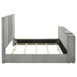 Tara 61-inch Upholstered Eastern King Panel TV Bed Grey | Grey | 315994KE