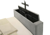 Tara 61-inch Upholstered Eastern King Panel TV Bed Grey | Grey | 315994KE