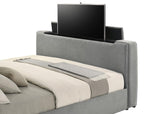Tara 61-inch Upholstered Eastern King Panel TV Bed Grey | Grey | 315994KE