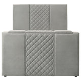 Tara 61-inch Upholstered Queen Panel TV Bed Grey | Queen | Grey | 315994Q