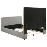 Tara 61-inch Upholstered Queen Panel TV Bed Grey | Queen | Grey | 315994Q