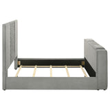 Tara 61-inch Upholstered Queen Panel TV Bed Grey | Queen | Grey | 315994Q