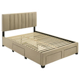 Wheatland 4-drawer Upholstered Full Storage Bed Light Brown | Full | Brown | Light Brown | 316010F
