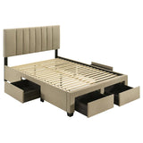 Wheatland 4-drawer Upholstered Full Storage Bed Light Brown | Full | Brown | Light Brown | 316010F