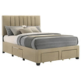 Wheatland 4-drawer Upholstered Full Storage Bed Light Brown | Full | Brown | Light Brown | 316010F