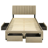 Wheatland 4-drawer Upholstered Full Storage Bed Light Brown | Full | Brown | Light Brown | 316010F