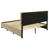 Wheatland 4-drawer Upholstered Eastern King Storage Bed Brown | Eastern King | Brown | Light Brown | 316010KE