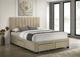 Wheatland 4-drawer Upholstered Queen Storage Bed Light Brown | Brown | Light Brown | 316010Q
