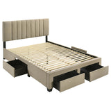 Wheatland 4-drawer Upholstered Queen Storage Bed Light Brown | Brown | Light Brown | 316010Q