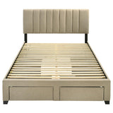 Wheatland 4-drawer Upholstered Queen Storage Bed Light Brown | Brown | Light Brown | 316010Q