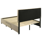 Wheatland 4-drawer Upholstered Queen Storage Bed Light Brown | Brown | Light Brown | 316010Q