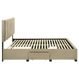 Wheatland 4-drawer Upholstered Queen Storage Bed Light Brown | Brown | Light Brown | 316010Q