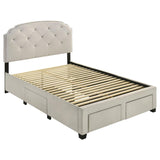 Marianna 4-drawer Upholstered Full Storage Bed Cream | Full | Ivory | Cream | 316011F