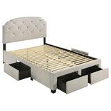 Marianna 4-drawer Upholstered Full Storage Bed Cream | Full | Ivory | Cream | 316011F