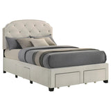 Marianna 4-drawer Upholstered Full Storage Bed Cream | Full | Ivory | Cream | 316011F