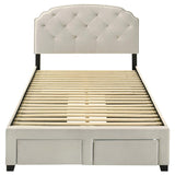 Marianna 4-drawer Upholstered Full Storage Bed Cream | Full | Ivory | Cream | 316011F
