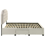 Marianna 4-drawer Upholstered Full Storage Bed Cream | Full | Ivory | Cream | 316011F