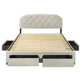 Marianna 4-drawer Upholstered Eastern King Storage Bed Cream | Ivory | Cream | 316011KE