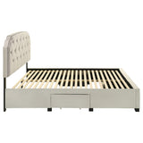Marianna 4-drawer Upholstered Eastern King Storage Bed Cream | Ivory | Cream | 316011KE