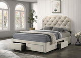 Marianna 4-drawer Upholstered Queen Storage Bed Cream | Ivory | Cream | 316011Q
