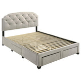 Marianna 4-drawer Upholstered Queen Storage Bed Cream | Ivory | Cream | 316011Q