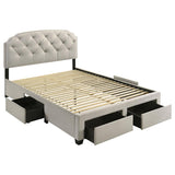 Marianna 4-drawer Upholstered Queen Storage Bed Cream | Ivory | Cream | 316011Q