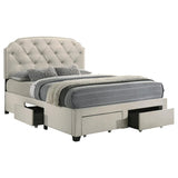 Marianna 4-drawer Upholstered Queen Storage Bed Cream | Ivory | Cream | 316011Q