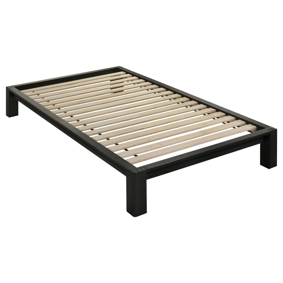 Gislen Twin Easy Assembly Wood Platform Bed Black | Twin | Black | 316028BLKT
