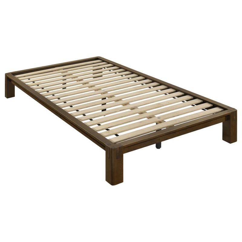 Gislen Easy Assembly Wood Platform Bed Walnut