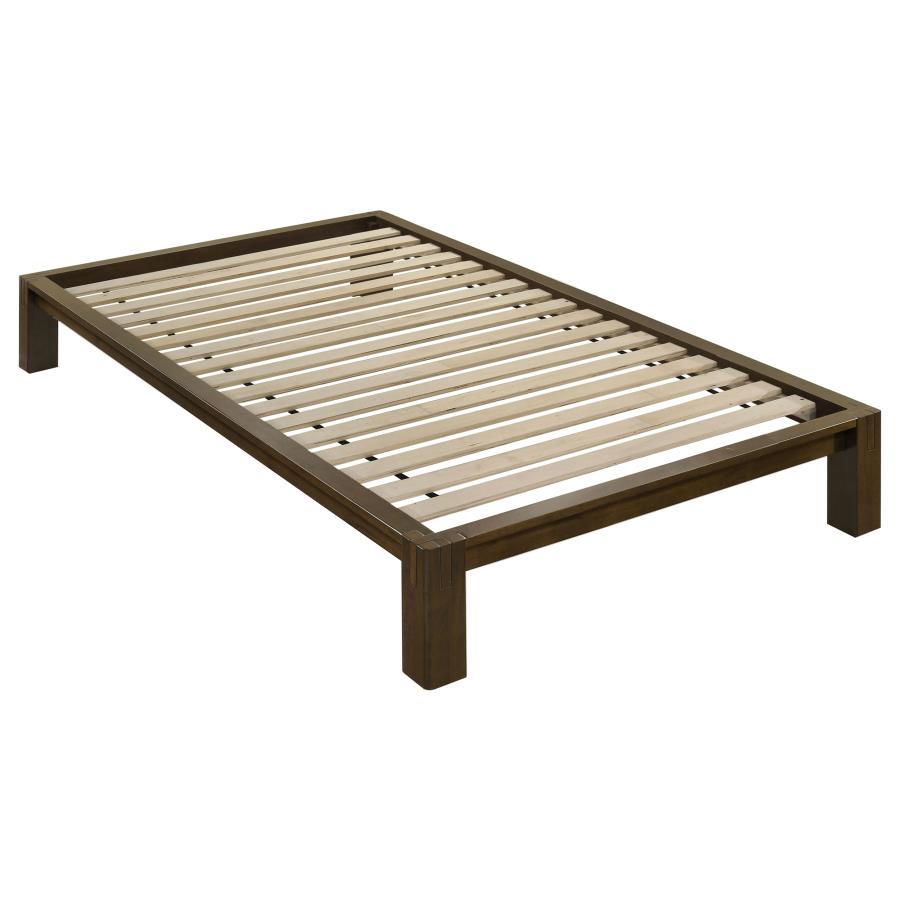 Gislen Twin Easy Assembly Wood Platform Bed Walnut | Twin | Brown | Walnut | 316028WALT