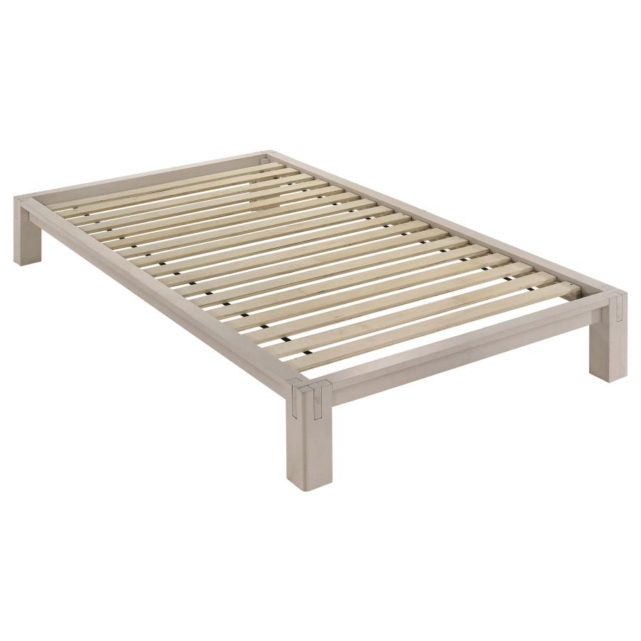 Gislen Twin Easy Assembly Wood Platform Bed White | Twin | White | 316028WHTT