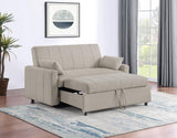 Portland Boucle Upholstered Sleeper Sofa Bed Latte | Ivory | Latte | 350142