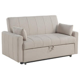 Portland Boucle Upholstered Sleeper Sofa Bed Latte | Ivory | Latte | 350142