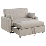 Portland Boucle Upholstered Sleeper Sofa Bed Latte | Ivory | Latte | 350142