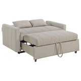 Portland Boucle Upholstered Sleeper Sofa Bed Latte | Ivory | Latte | 350142