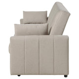 Portland Boucle Upholstered Sleeper Sofa Bed Latte | Ivory | Latte | 350142