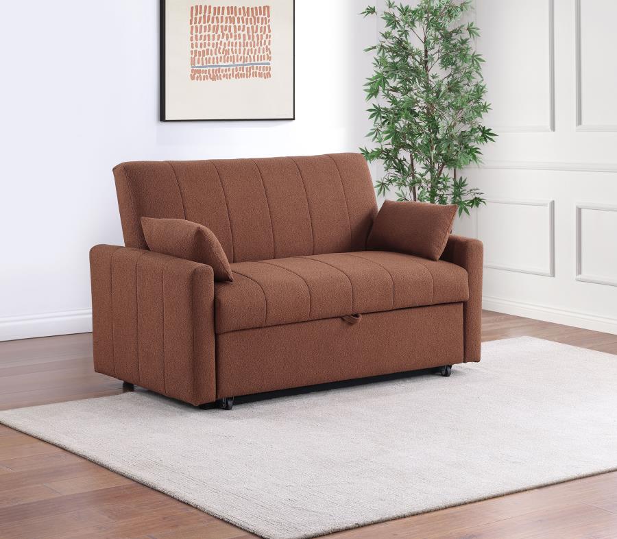 Portland Boucle Upholstered Sleeper Sofa Bed Copper | Brown | Copper | 350145