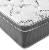 Sommet 13-inch Twin Bamboo Euro Top Memory Foam Hybrid Mattress | Twin | White | 350363T