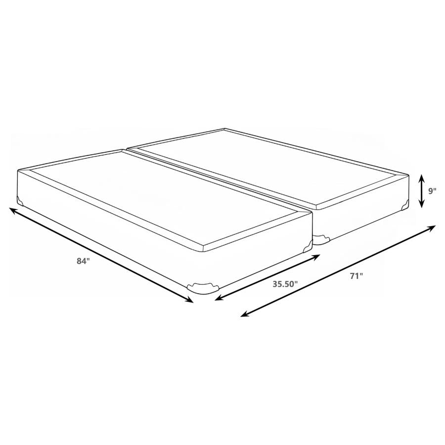 Mercer 9-inch Split California King Box Spring Foundation | California King | Grey | 350416KW