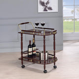 Palmer 2-tier Rectangular Wood Bar Cart Merlot | Brown | Merlot | 3512