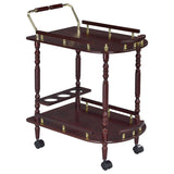 Palmer 2-tier Rectangular Wood Bar Cart Merlot | Brown | Merlot | 3512