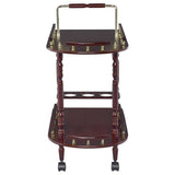 Palmer 2-tier Rectangular Wood Bar Cart Merlot | Brown | Merlot | 3512