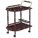 Palmer 2-tier Rectangular Wood Bar Cart Merlot | Brown | Merlot | 3512