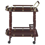Palmer 2-tier Rectangular Wood Bar Cart Merlot | Brown | Merlot | 3512