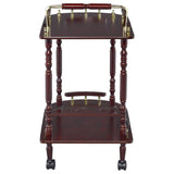 Palmer 2-tier Rectangular Wood Bar Cart Merlot | Brown | Merlot | 3512
