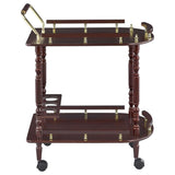 Palmer 2-tier Rectangular Wood Bar Cart Merlot | Brown | Merlot | 3512