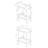 Palmer 2-tier Rectangular Wood Bar Cart Merlot | Brown | Merlot | 3512